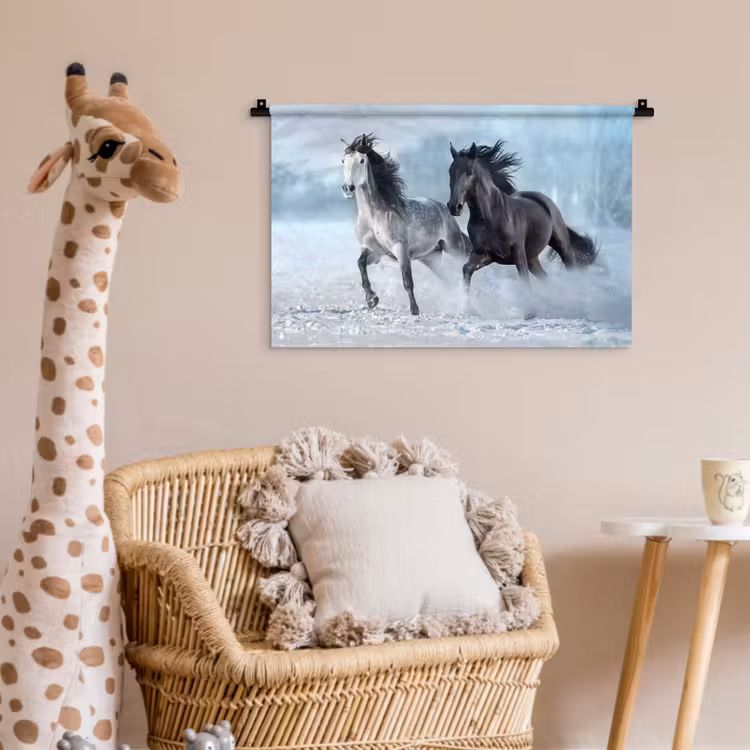 Wandkleed - Paarden - Winter - Dieren - Natuur - Sneeuw — 5