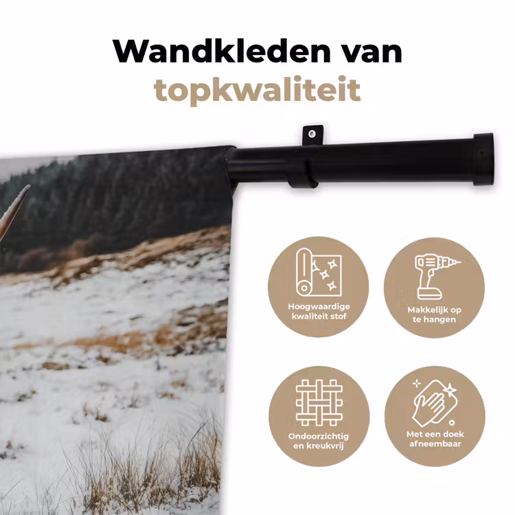 Wandkleed - Schotse Hooglander - Sneeuw - Winter - Dieren — 3