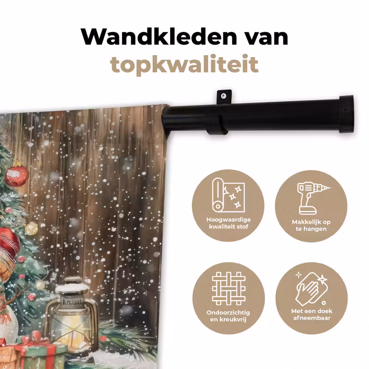 Wandkleed - Sneeuwpop - Familie - Kleurrijk — 3