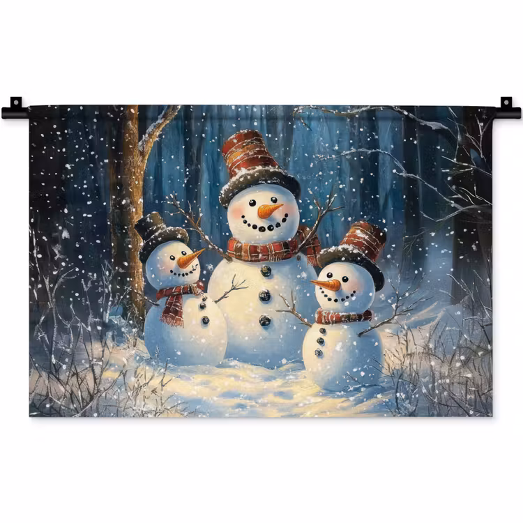 Wandkleed - Sneeuwpop - Sneeuw - Winter - Bos — 1