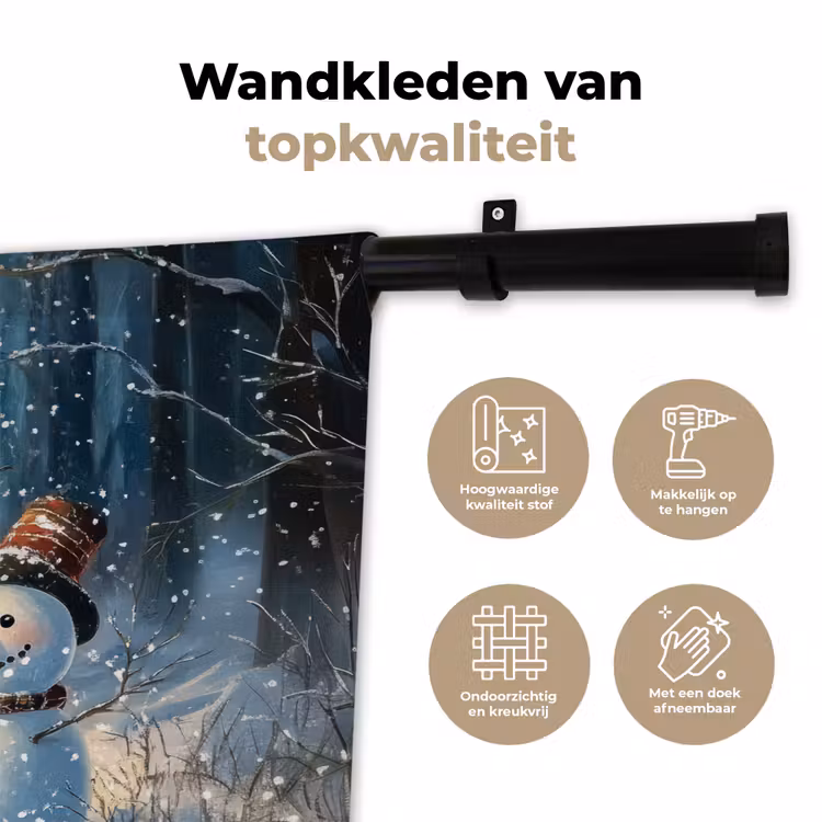 Wandkleed - Sneeuwpop - Sneeuw - Winter - Bos — 3