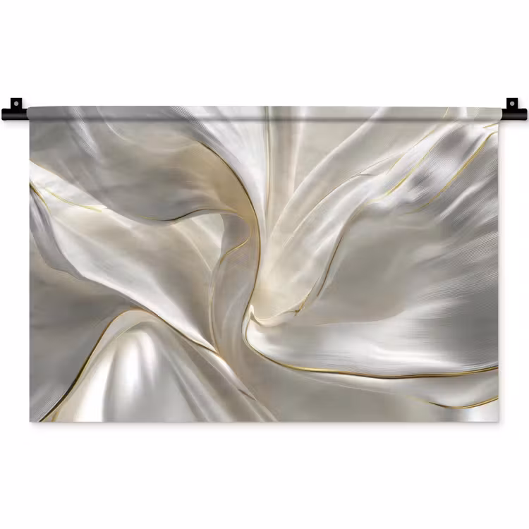 Wandkleed - Stof - Plooien - Goud — 1
