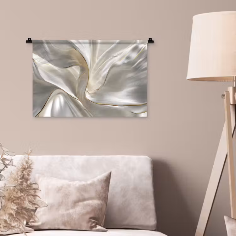 Wandkleed - Stof - Plooien - Goud — 2