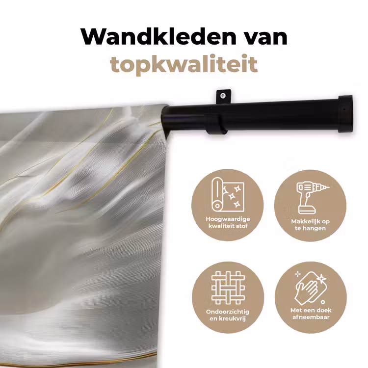 Wandkleed - Stof - Plooien - Goud — 3