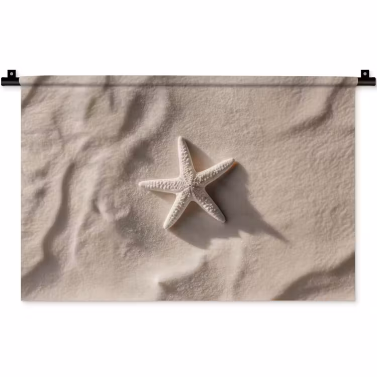 Wandkleed - Strand - Zeester - Zand - Beige — 1