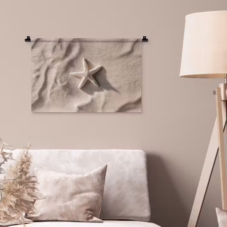 Wandkleed - Strand - Zeester - Zand - Beige — 2