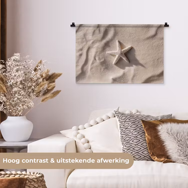 Wandkleed - Strand - Zeester - Zand - Beige — 4