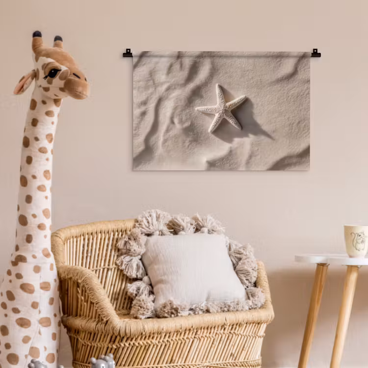 Wandkleed - Strand - Zeester - Zand - Beige — 5