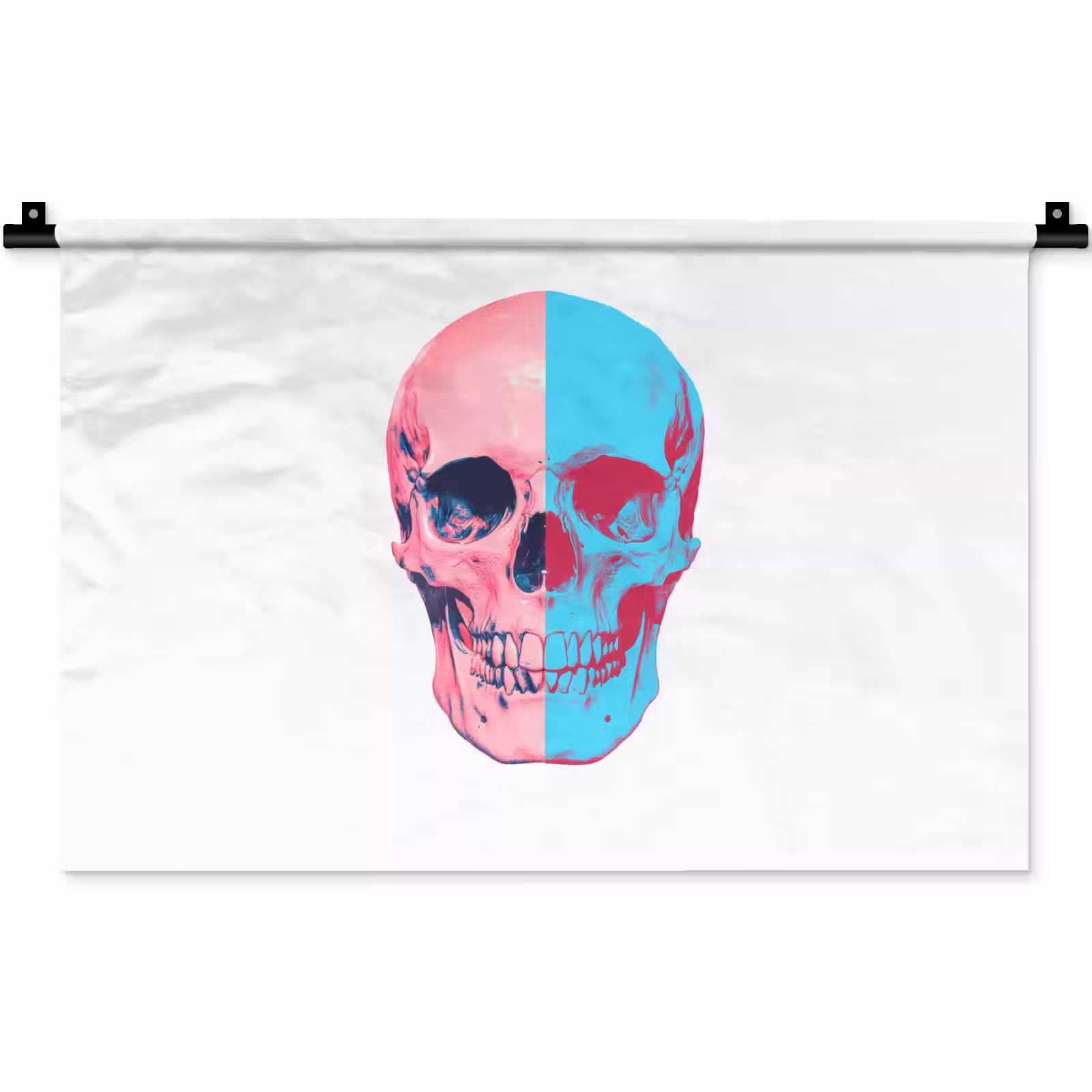 Wandkleed - Schedel - Grafisch - Roze - Verdeeld — 1