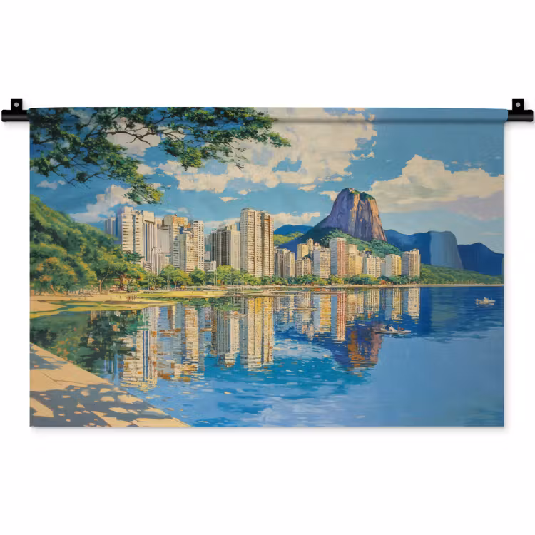 Wandkleed - Berg - Skyline - Strand - Water — 1