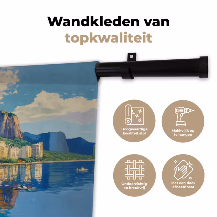 Wandkleed - Berg - Skyline - Strand - Water — 3