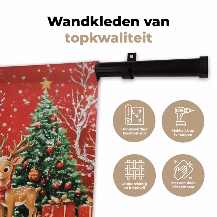 Wandkleed - Feestvreugde - Winterbos - Kleurrijk — 3