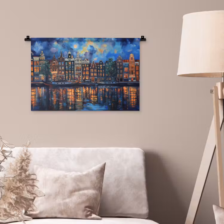 Wandkleed - Grachten Amsterdam - Huizen - Stad - Kleurrijk — 2