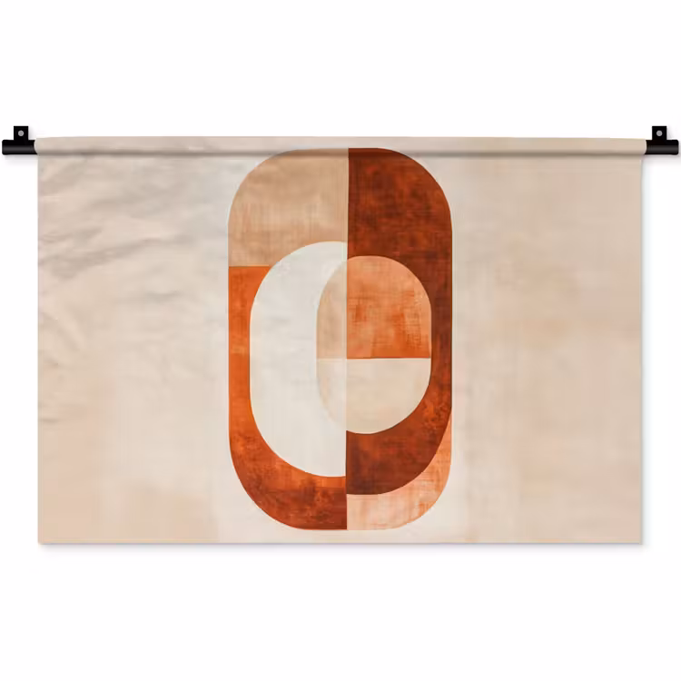 Wandkleed - Illustratie - Abstract - Vormen - Rood — 1