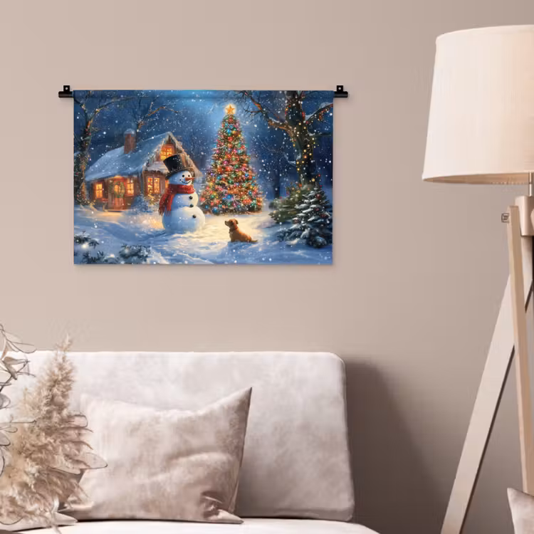 Wandkleed - Kerstwonder - Winteravond - Kleurrijk — 2