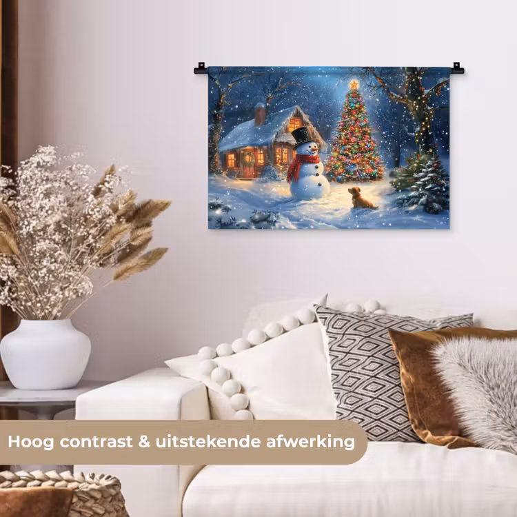 Wandkleed - Kerstwonder - Winteravond - Kleurrijk — 4