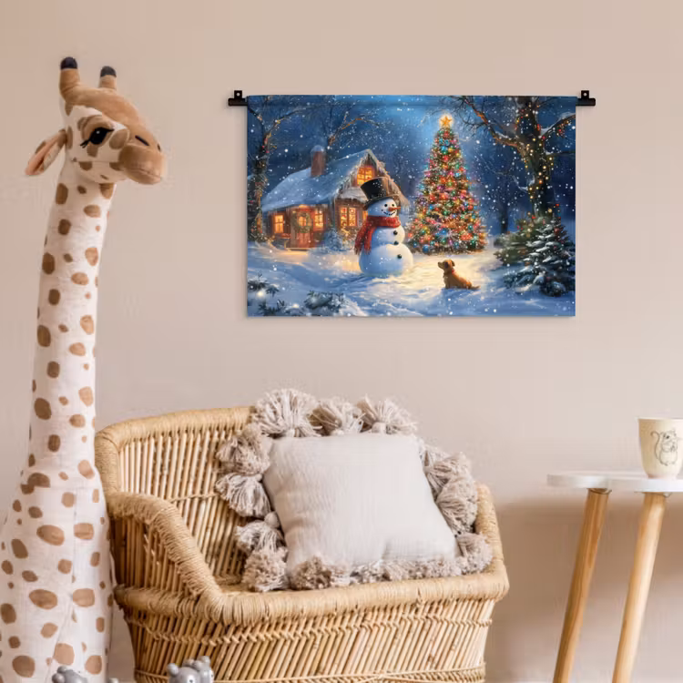 Wandkleed - Kerstwonder - Winteravond - Kleurrijk — 5