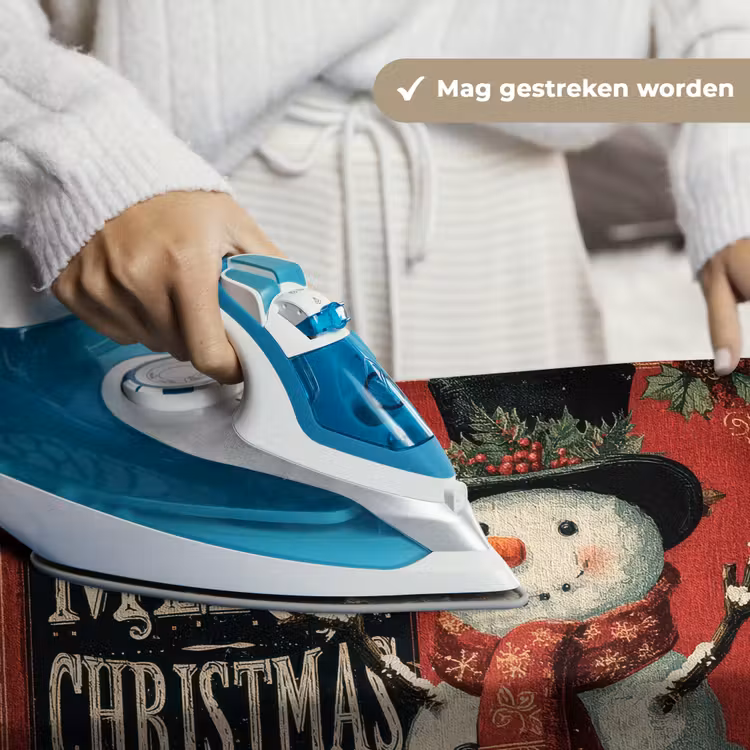 Wandkleed - Klassiek - Kerstgroet - Sneeuwpop - Rood — 6