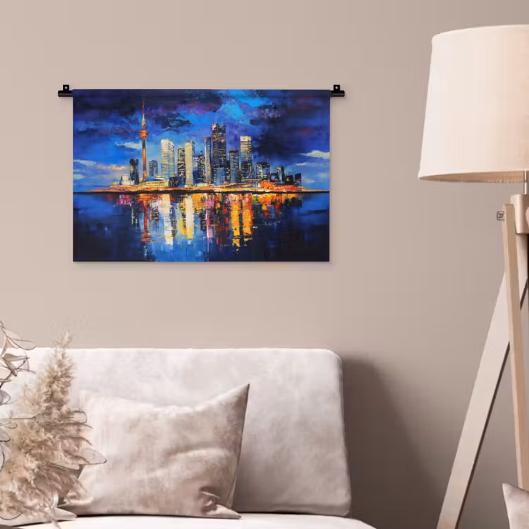 Wandkleed - Skyline Toronto - Modern - Stadslicht - Blauw — 2