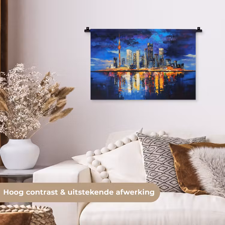 Wandkleed - Skyline Toronto - Modern - Stadslicht - Blauw — 4