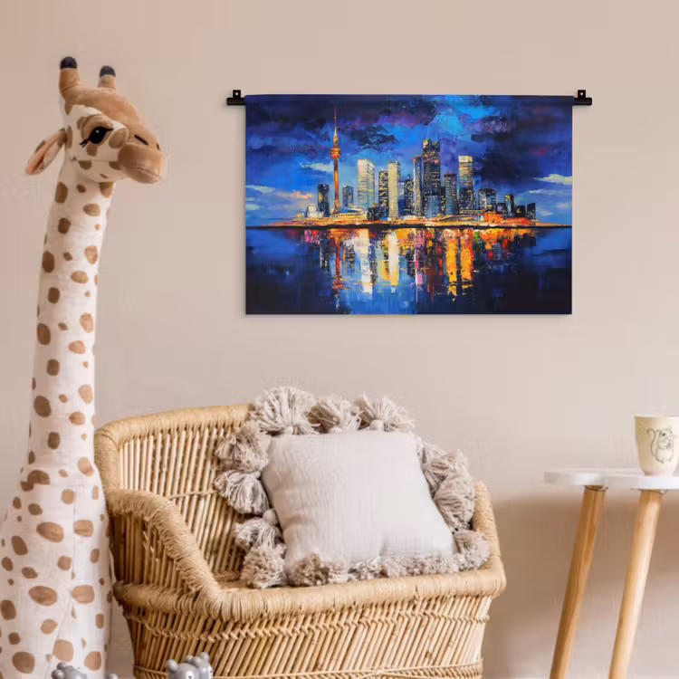 Wandkleed - Skyline Toronto - Modern - Stadslicht - Blauw — 5