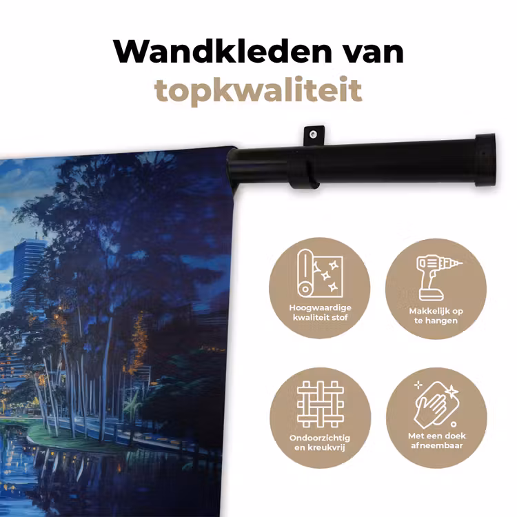 Wandkleed - Stad Kuala Lumpur - Skyline - Wolkenkrabbers - Water — 3