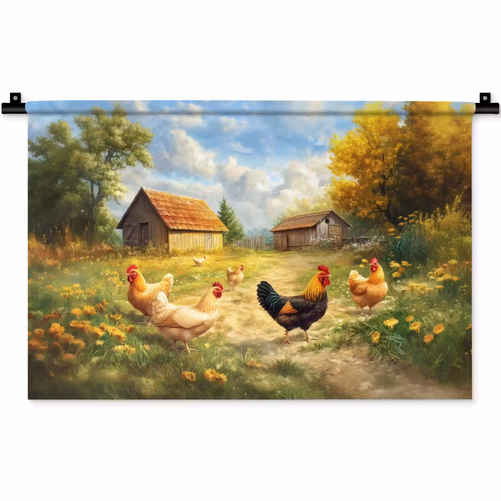 Wandkleed - Kippen - Landelijke rust - Natuur — 1