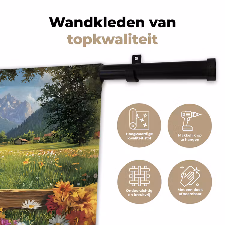 Wandkleed - Ezels - Bloemen - Zomers — 3