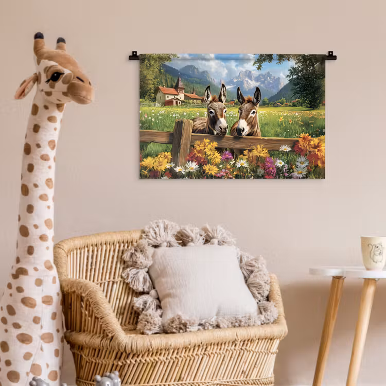 Wandkleed - Ezels - Bloemen - Zomers — 5