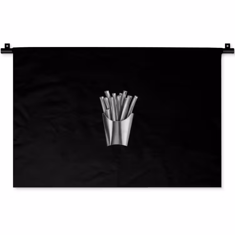 Wandkleed - Frietjes - Futuristisch - Zilver — 1