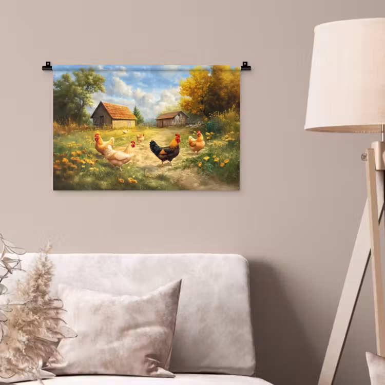Wandkleed - Kippen - Landelijke rust - Natuur — 2