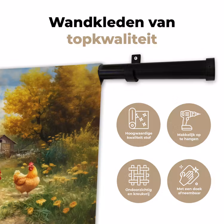 Wandkleed - Kippen - Landelijke rust - Natuur — 3
