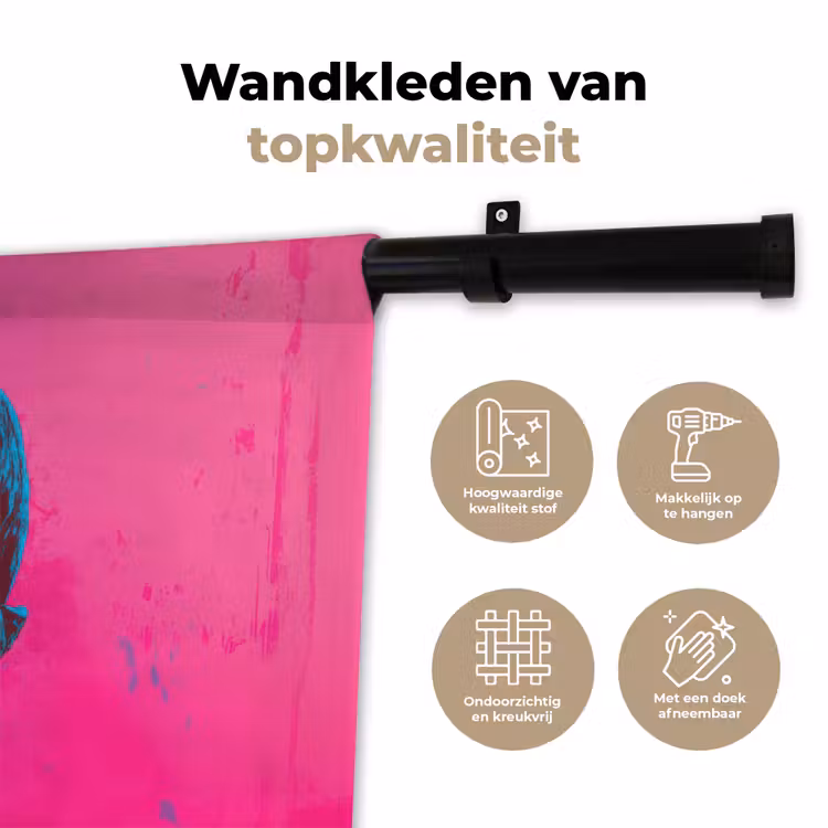 Wandkleed - Neon - Blauw - Pop-art - Schedel — 3