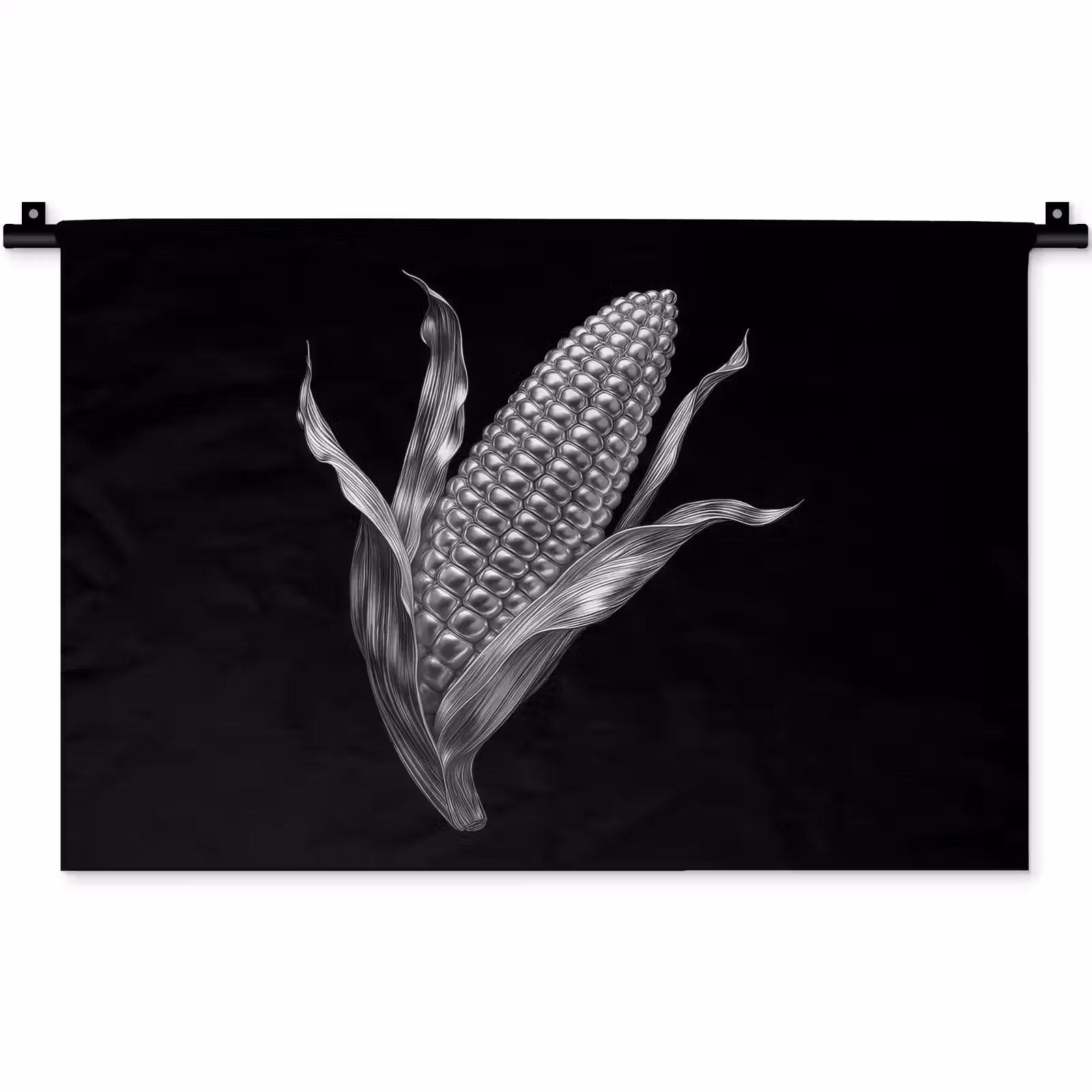 Wandkleed - Maïskolf - Glanzend metaal - Elegant — 1