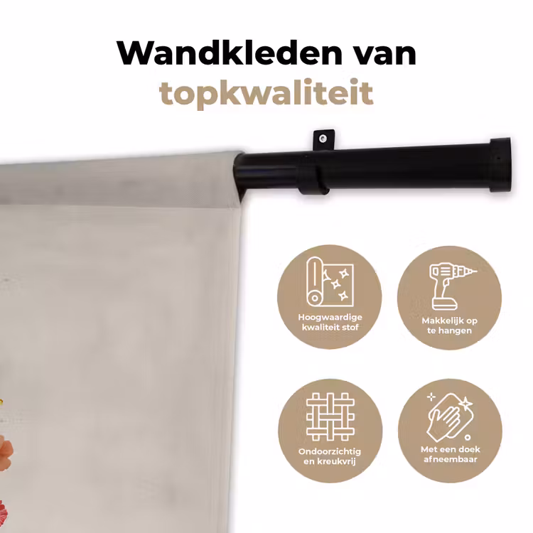 Wandkleed - Boeken - Stapel - Bloemen - Kleurrijk — 3