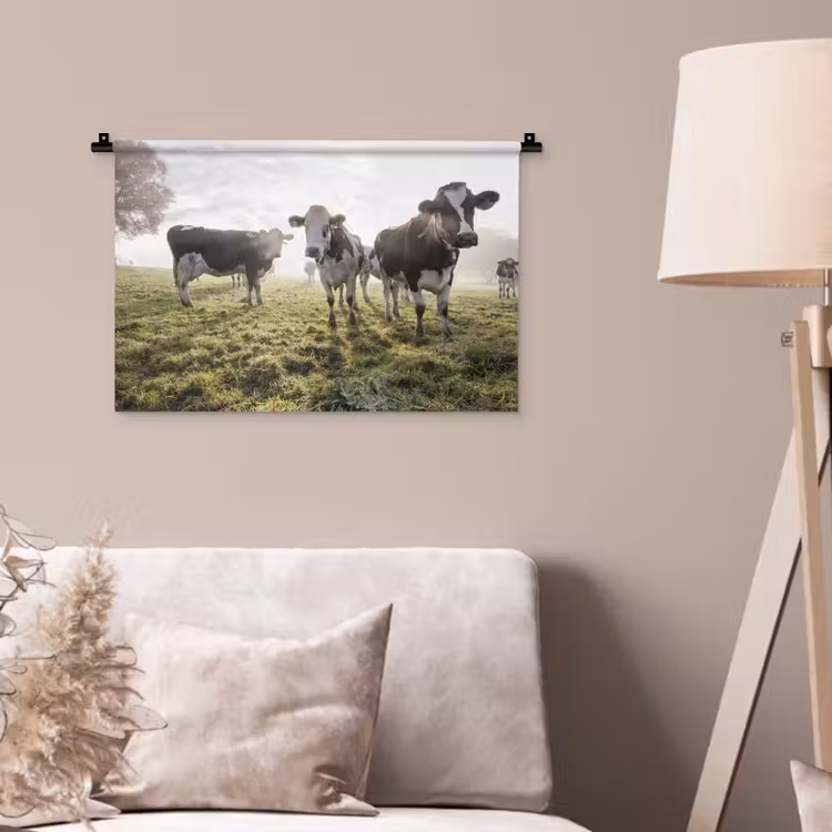 Wandkleed - Koeien - Licht - Gras - Dieren — 2