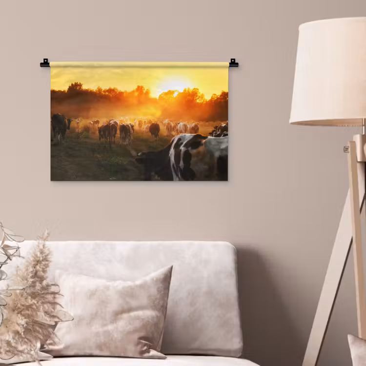 Wandkleed - Koeien - Zonsondergang - Weiland - Dieren — 2