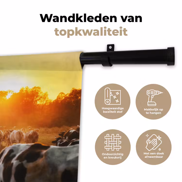 Wandkleed - Koeien - Zonsondergang - Weiland - Dieren — 3