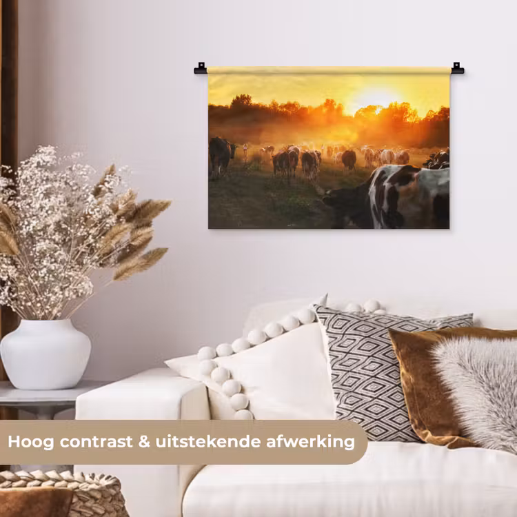 Wandkleed - Koeien - Zonsondergang - Weiland - Dieren — 4