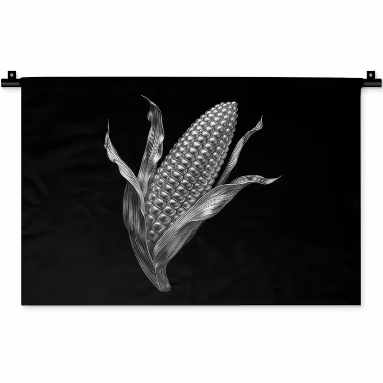 Wandkleed - Maïskolf - Glanzend metaal - Elegant — 1