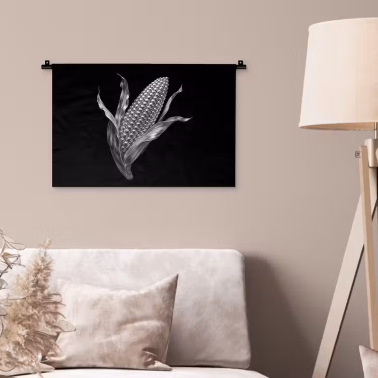 Wandkleed - Maïskolf - Glanzend metaal - Elegant — 2