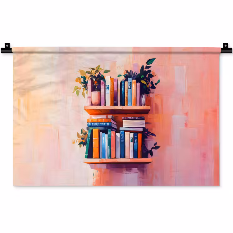 Wandkleed - Planken - Boeken - Bladeren — 1