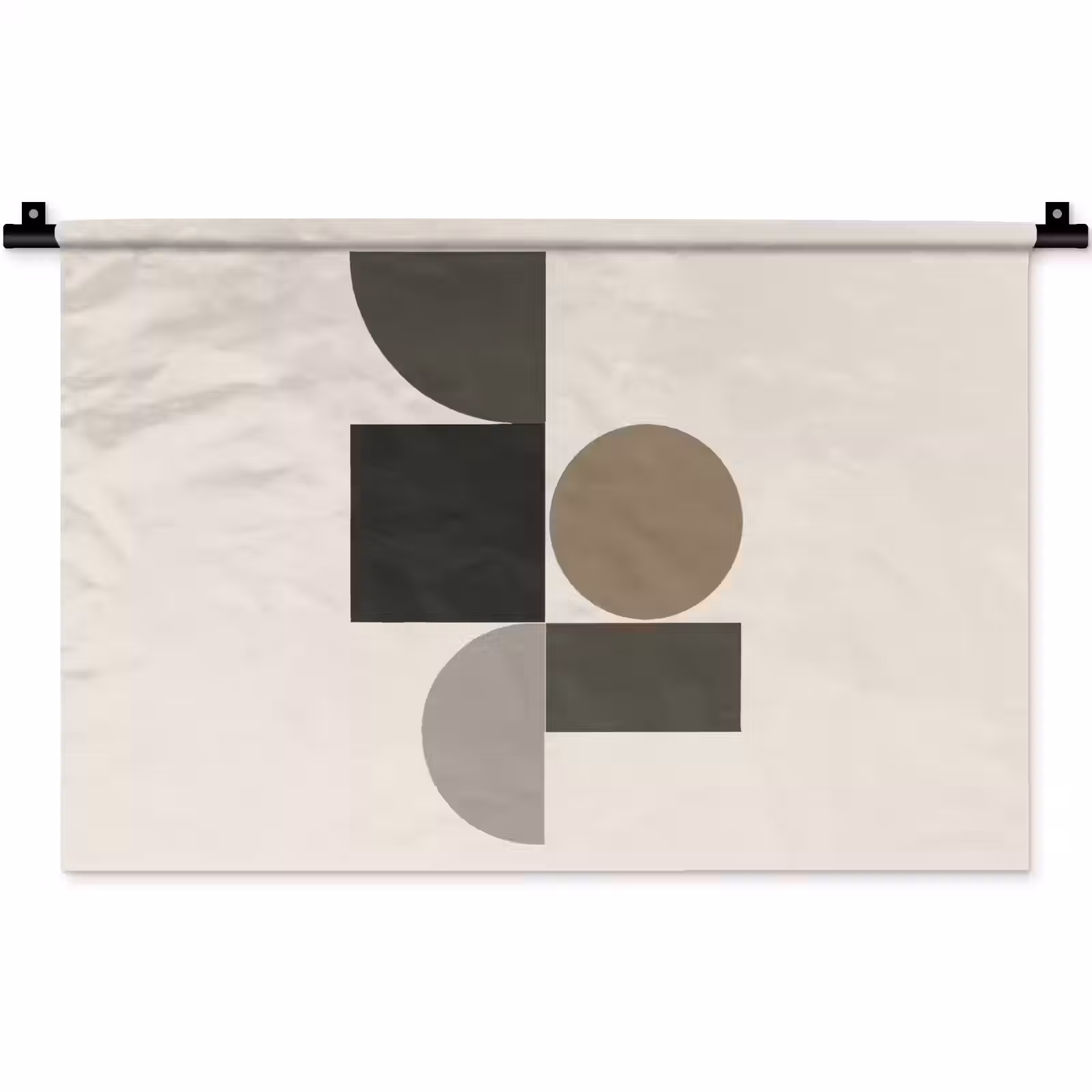 Wandkleed - Aardetinten - Abstracte compositie - Eenvoudige vormen — 1