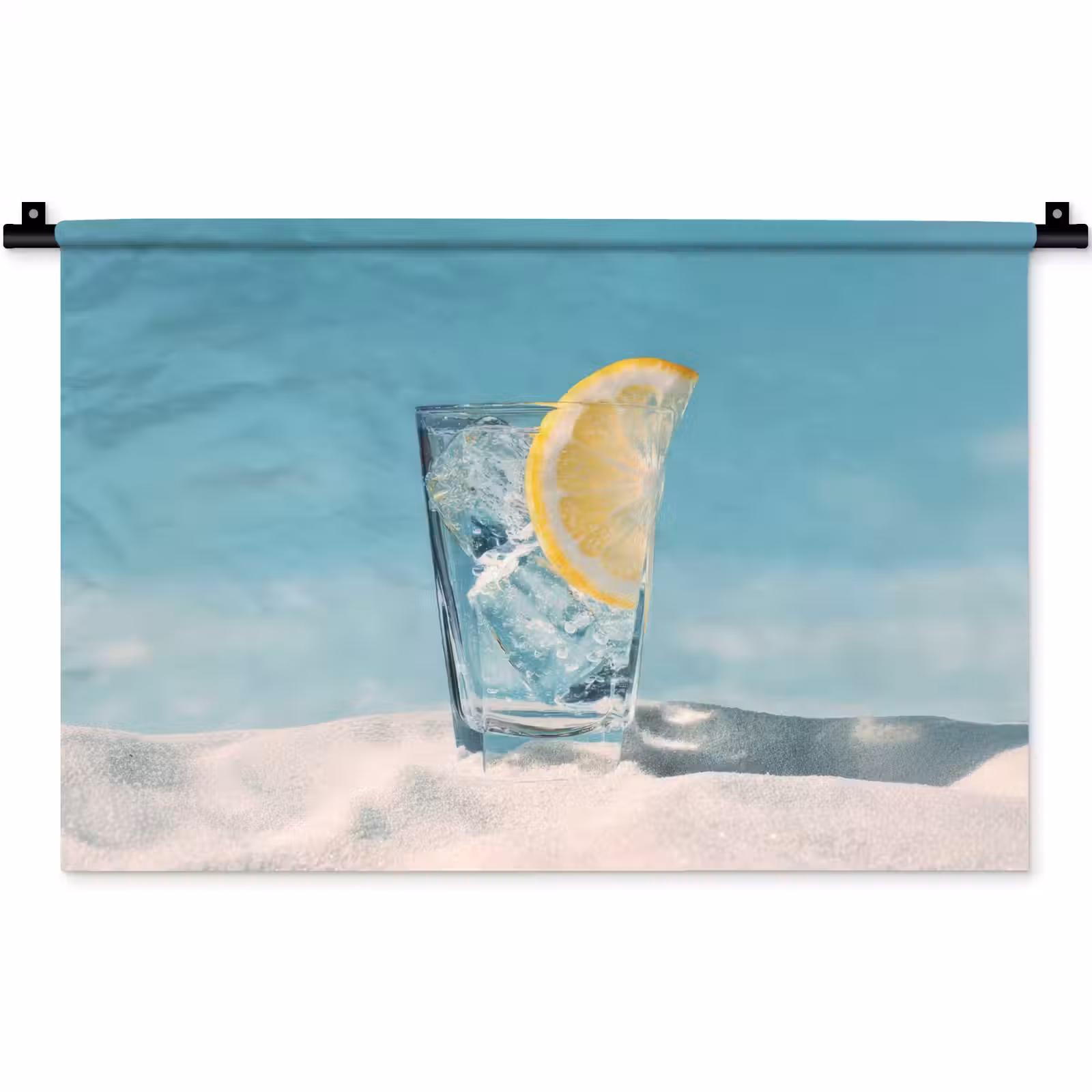 Wandkleed - Glas - ijsblokjes - Citroen — 1