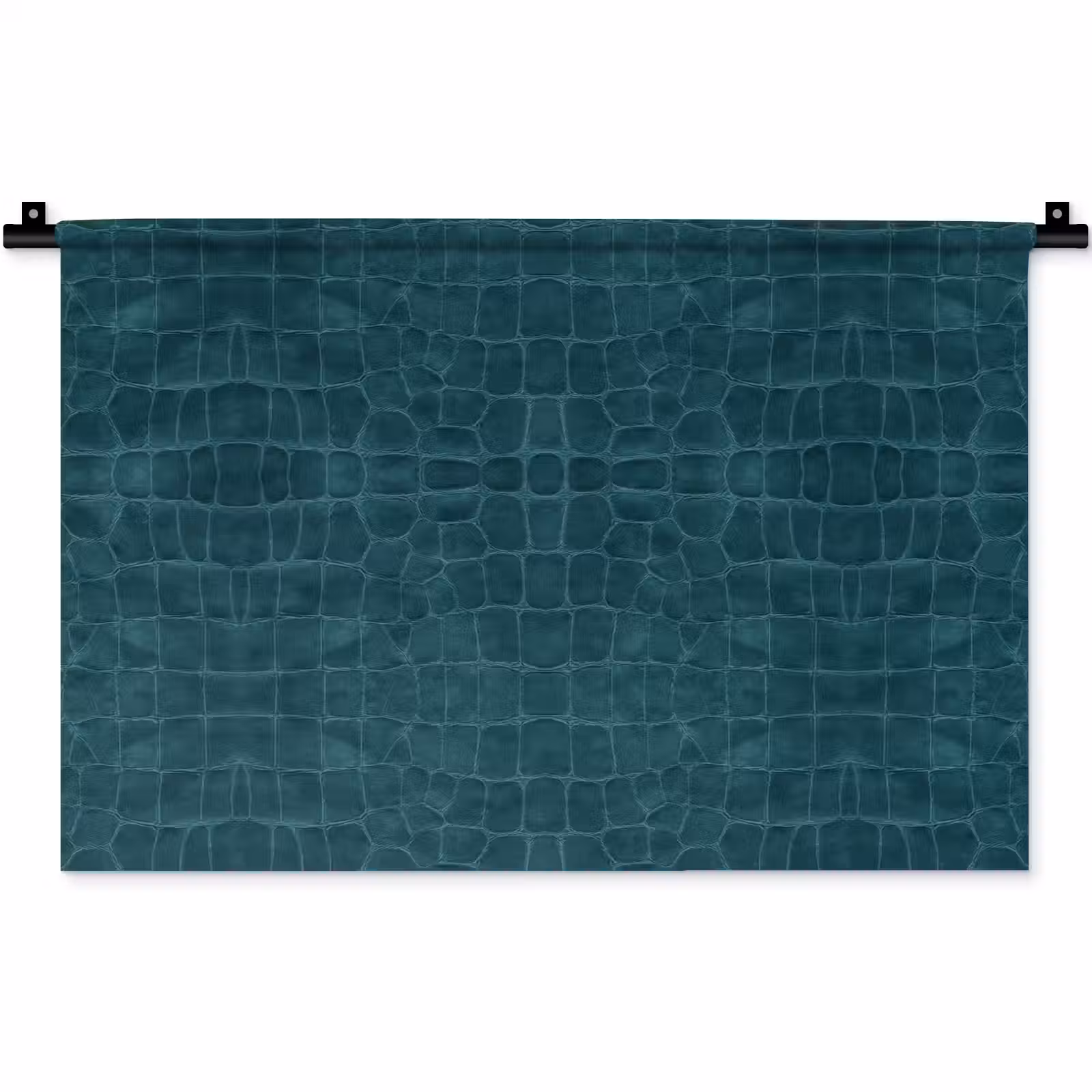 Wandkleed - Krokodil - Leer - Petrol - Blauw — 1