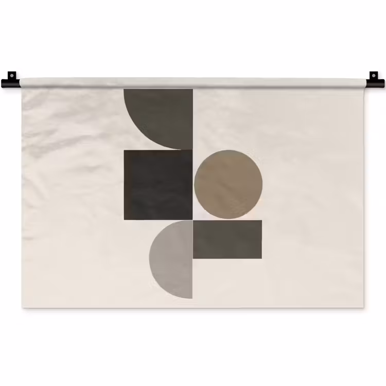 Wandkleed - Aardetinten - Abstracte compositie - Eenvoudige vormen — 1