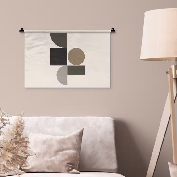 Wandkleed - Aardetinten - Abstracte compositie - Eenvoudige vormen — 2