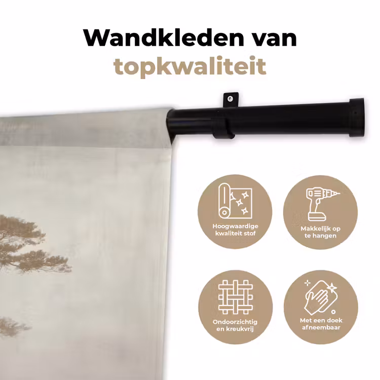 Wandkleed - Boom - Oosterse stijl - Landschap — 3