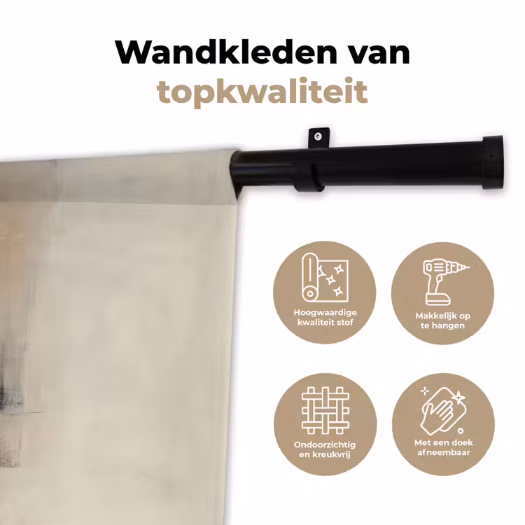Wandkleed - Cirkel - Compositie - Diepte - Beige — 3