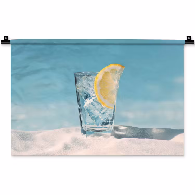 Wandkleed - Glas - ijsblokjes - Citroen — 1